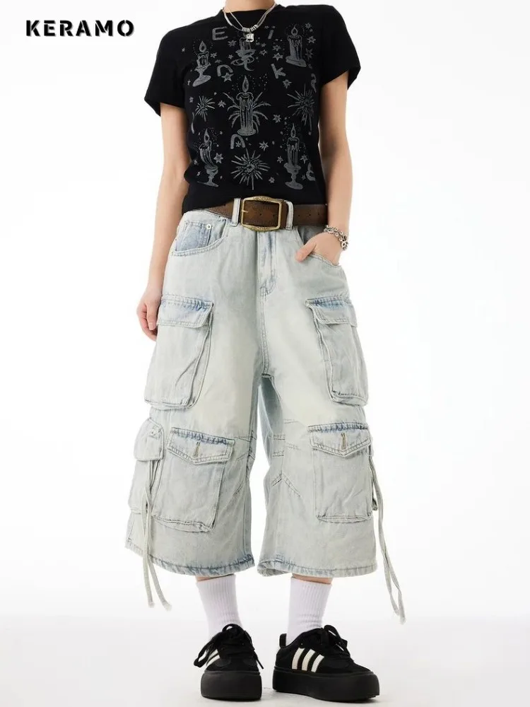 

Normcore Y2K Baggy 2000s Denim Trouser Washed Vintage Casual Capris Minimalist Calf Length Pants Grunge Street Retro Women Jeans