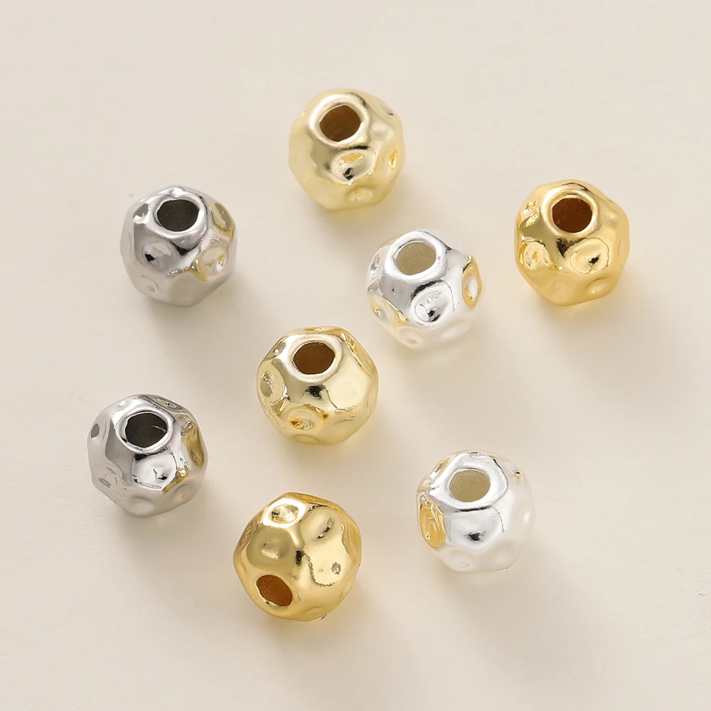 5Pcs/Pack 5*6mm 14/18K Gold Plated Irregular Shape Spacer Beads For Handmade DIY Jewelry Making Bracelet Necklace Accessories image 3