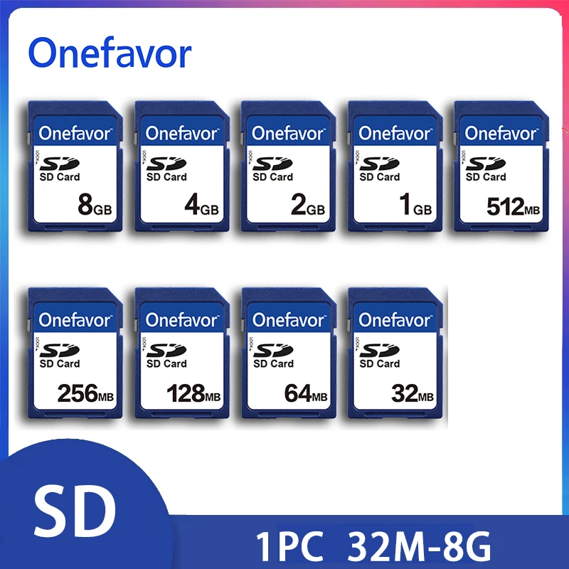 Onefavor SD Card 32MB 64MB 128MB 256MB 512 MB 1GB 2GB Memory Card Advertising Player TV SD Large Card Speaker CNC Machining