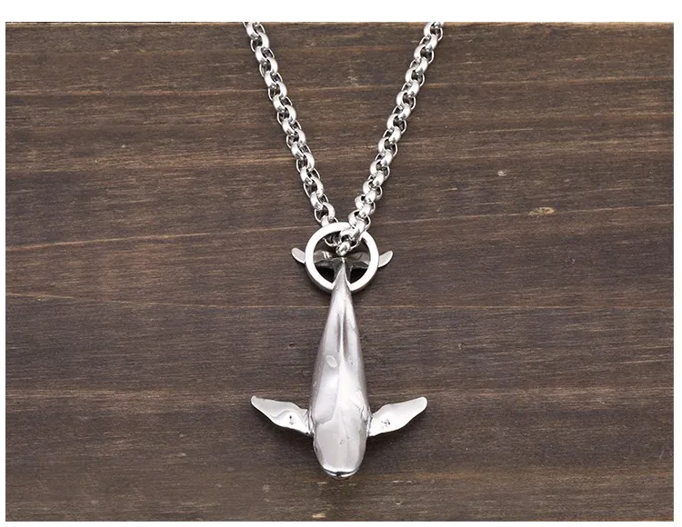 52 Hertz Whale Necklace Pendant for Men and Women's New 925 Sterling Silver INS Personalized High end Hip Hop Sweater Pendant De