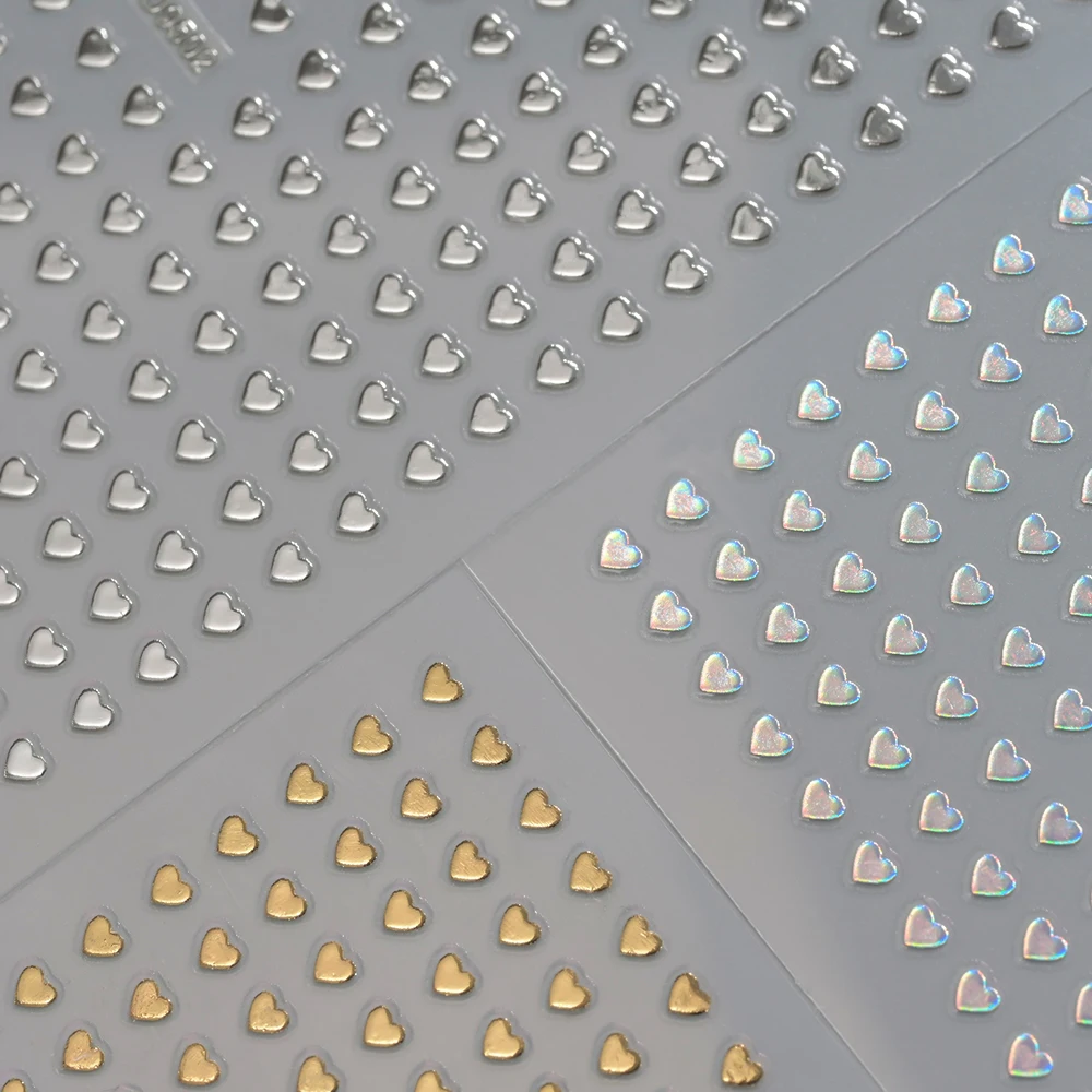 8 pezzi carino mini amore cuore adesivi per nail art romantico piccolo cuore autoadesivo decalcomanie per unghie rosso rosa argento cuore manicure decor