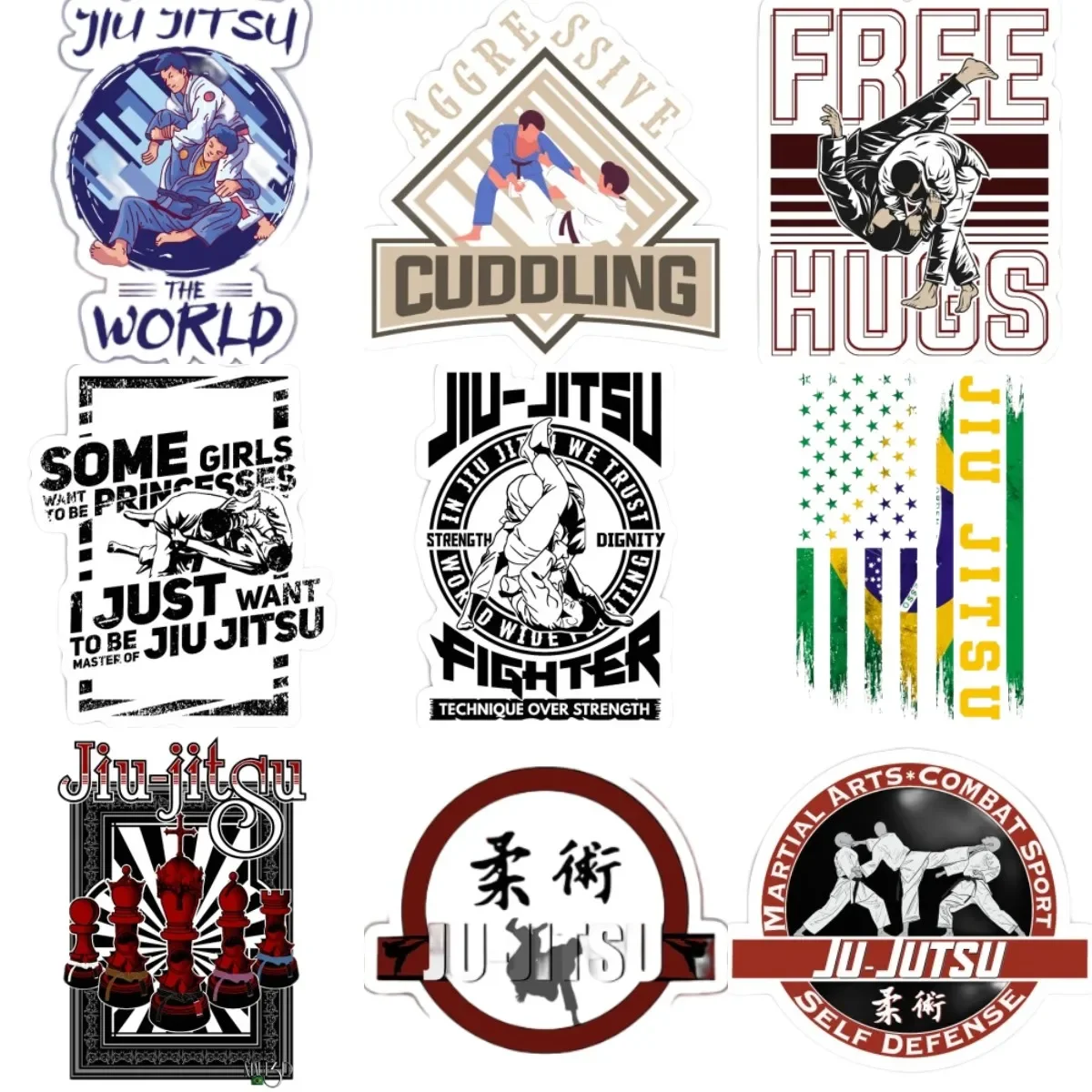 

Jiu Jitsu Black Belt Fighting Creative Badge Stickers Laptop Vinyl Camper Bicycle Motorcycle Car Wall Off-road Decal Assecories