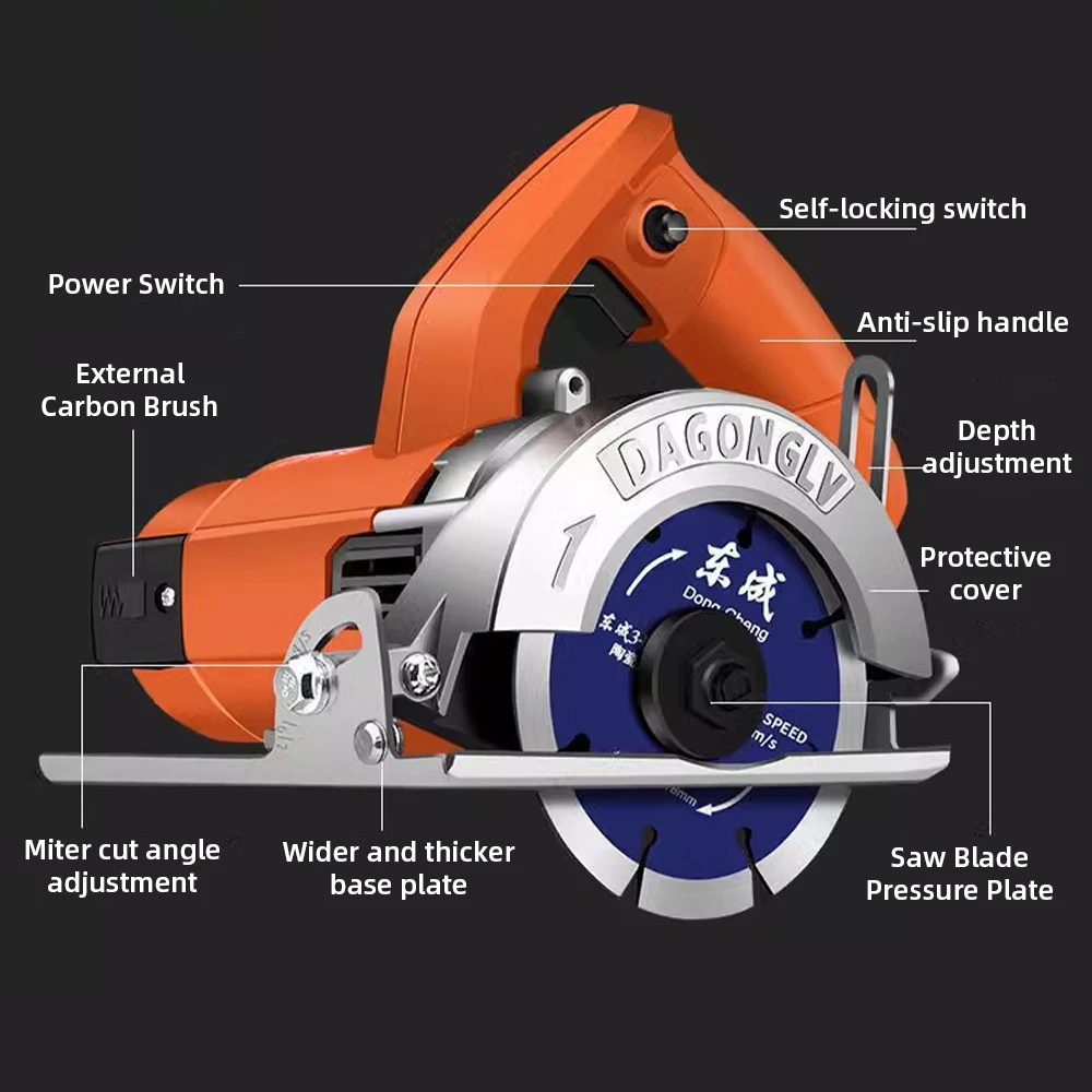 Electric Slotting Machine High-Power Grooving Machine Multifunctional Cutting Machine Stone Metal Grooving Tile Cutter