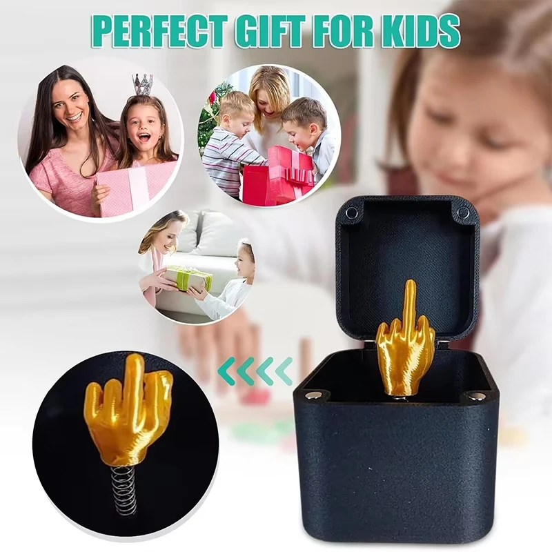 Christmas Interesting Prank Gift Middle Finger In Box Christmas Box Funny Creative Gifts Office Desk Decoration Home Decoration