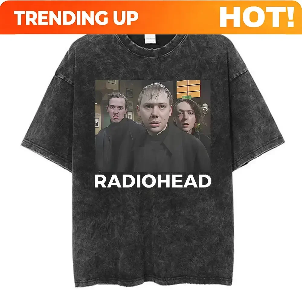 Customization New Arrival Mens Clothes Tee Shirt T-Shirts Tshirt For Men Ropa Hombre Rock Band Radiohead The Bend Funny Cat Vint