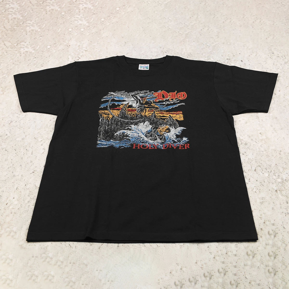 Dio T-Shirt Holy Diver Heavy Metal Rock Band Screen Print Music Cotton VTG Retro Design Graphic Short Sleeve Men's Top Shirts