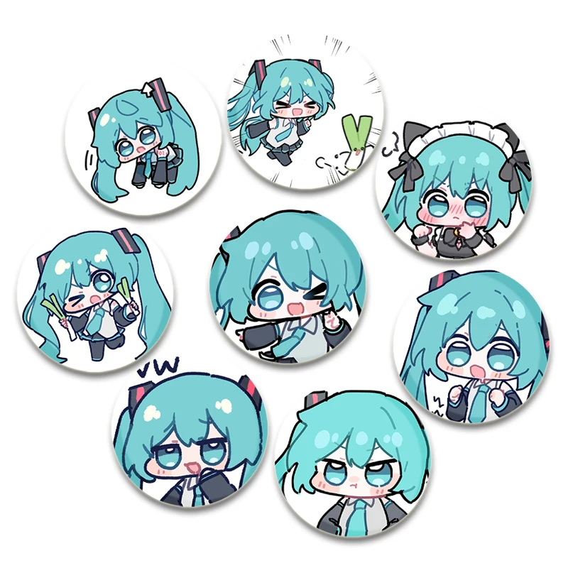 Miku Cute Cartoon Character Badge Cosplay Anime Brooches Music Singer Enamel Pins for Clothes Backpack Jewelry Handmade Gifts