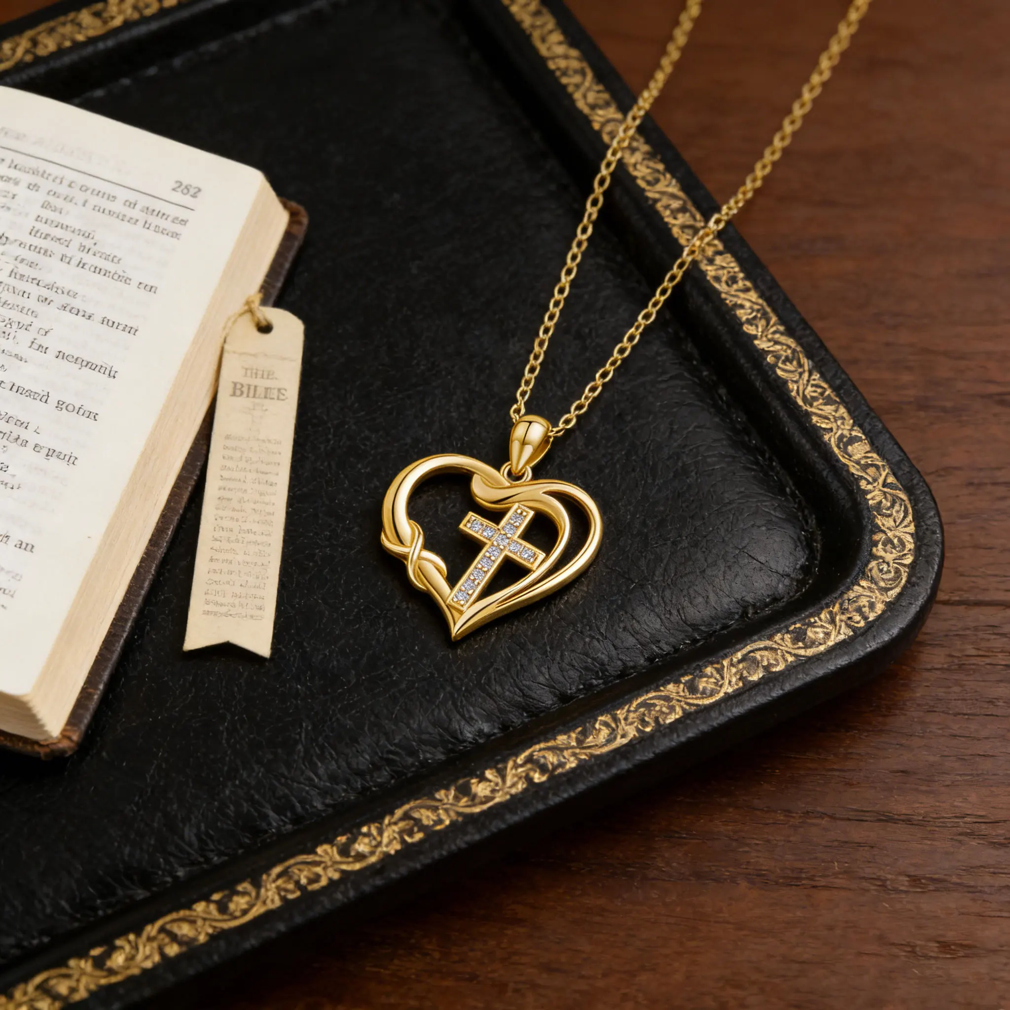 

Women's Stylish Cross Heart Necklace 1Pc - Infinity Perfect Christmas Gift Pendant