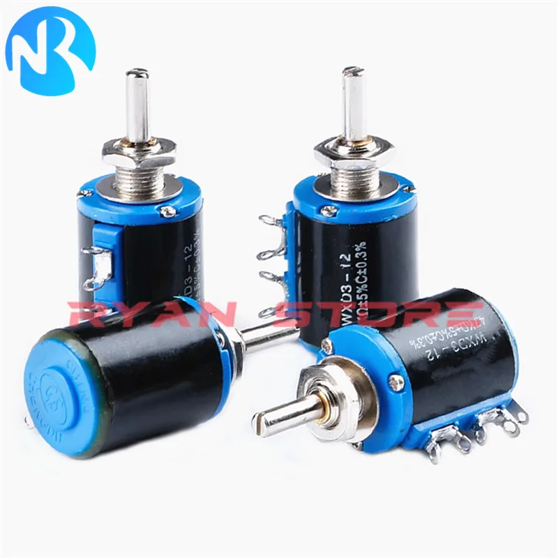 2 adet WXD3-12 1W 1K 2.2K 3.3K 4.7K 10K direnç halkası çok daire hassas tel yara potansiyometre WXD3-13-2W 100R 200R 220R