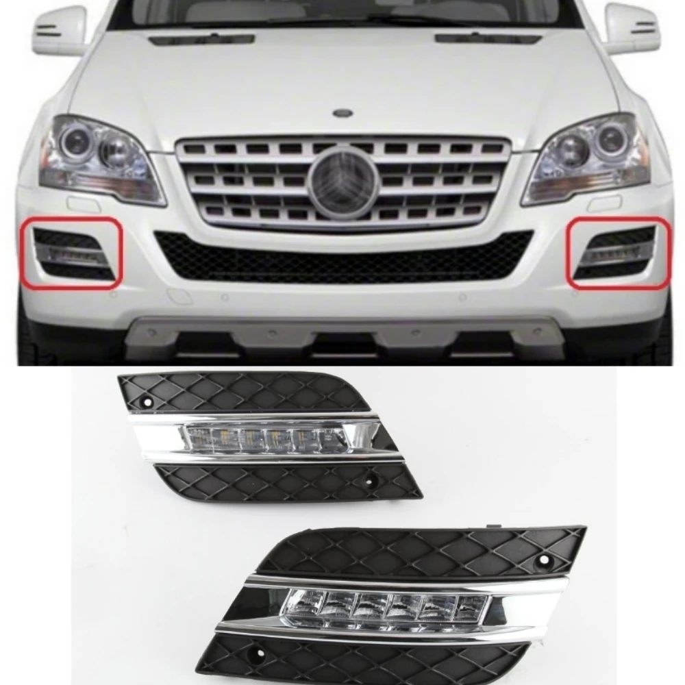 

Front bumper LED daytime running light kit 1648801924 1648802024 For Mercedes Benz ML Class W164 ML300 ML320 ML350 2009-2011