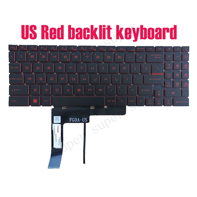 SSS+ US Red backlit keyboard for MSI Katana GF76 11UD/11UC/11SC/11UCK(MS-17L2)