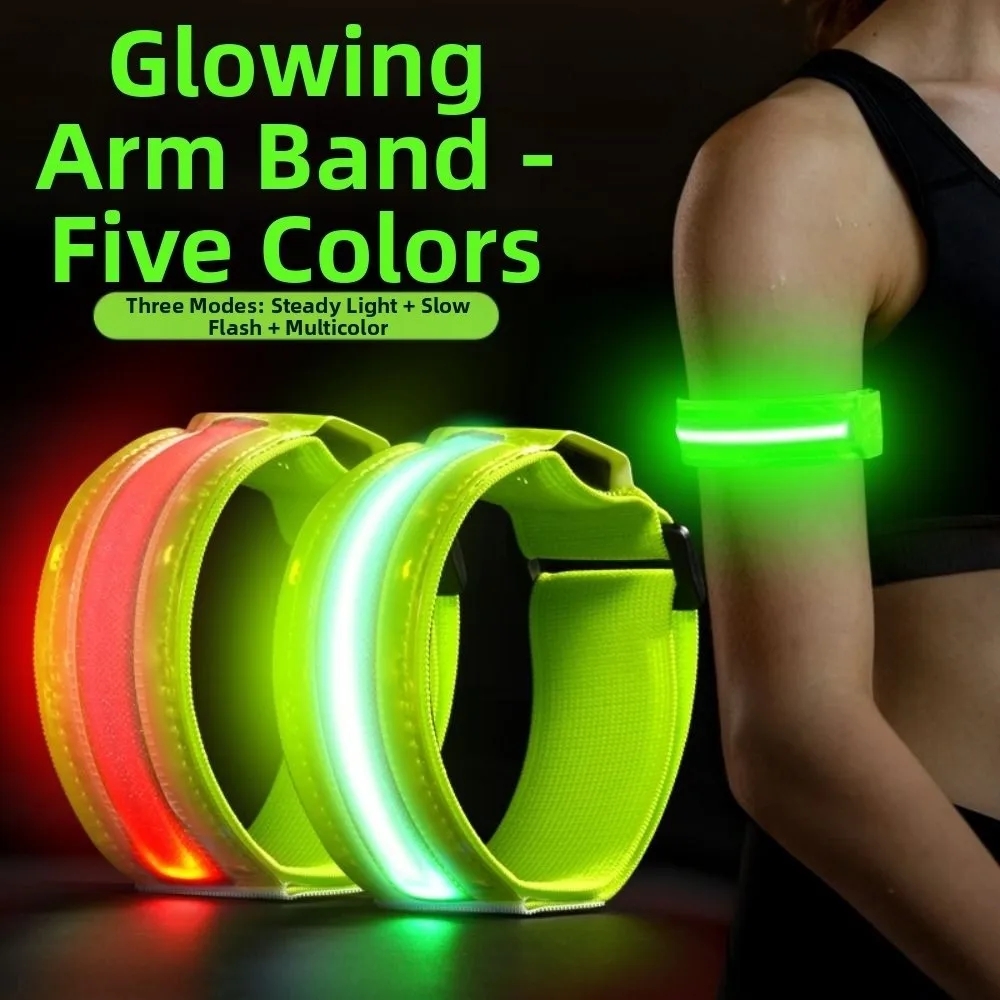 

2Pcs Safety LED Light Armband Waterproof 3 Modes Warning Wristband High Brightness Creative Night Reflective Armband