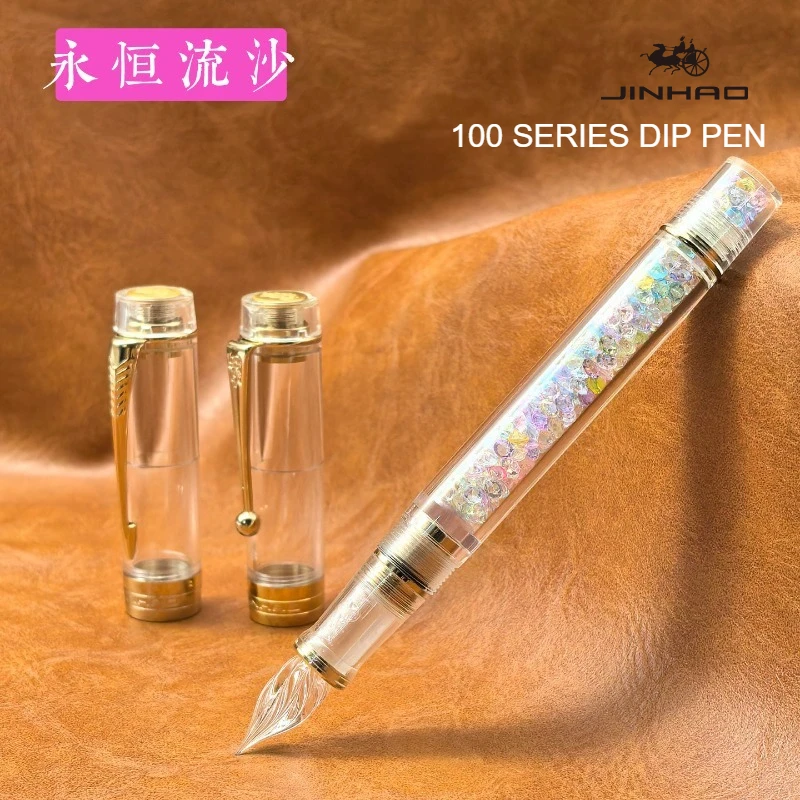 jinhao-100-penna-in-vetro-2026-edizione-limitata-artigianale-punta-finemente-affilata-per-scrittura-fluida-forniture-per-ufficio-scuola-e-arte-cancelleria