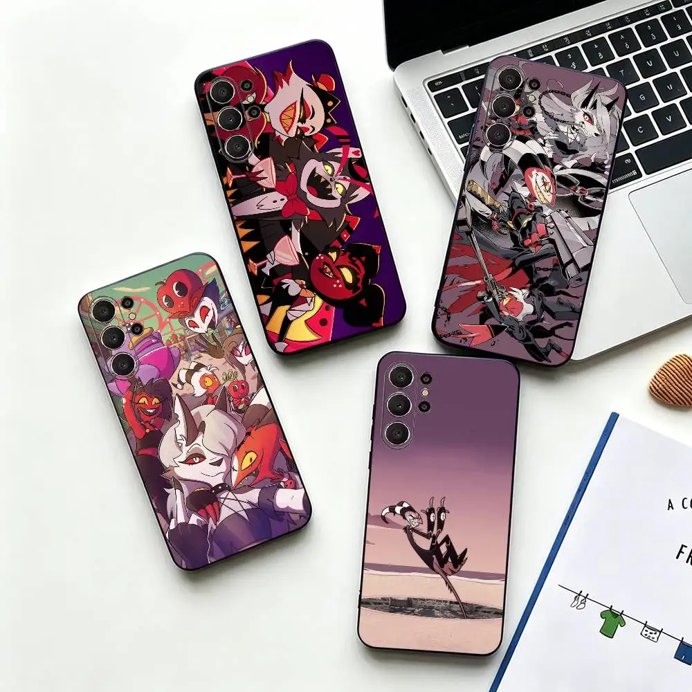 H-Hazbin Hotel-Helluva Boss-s  Phone Case For Samsung S26,S24,S21,S22,Plus S23,S30,Ultra,S20,Fe,Black Soft Silicone