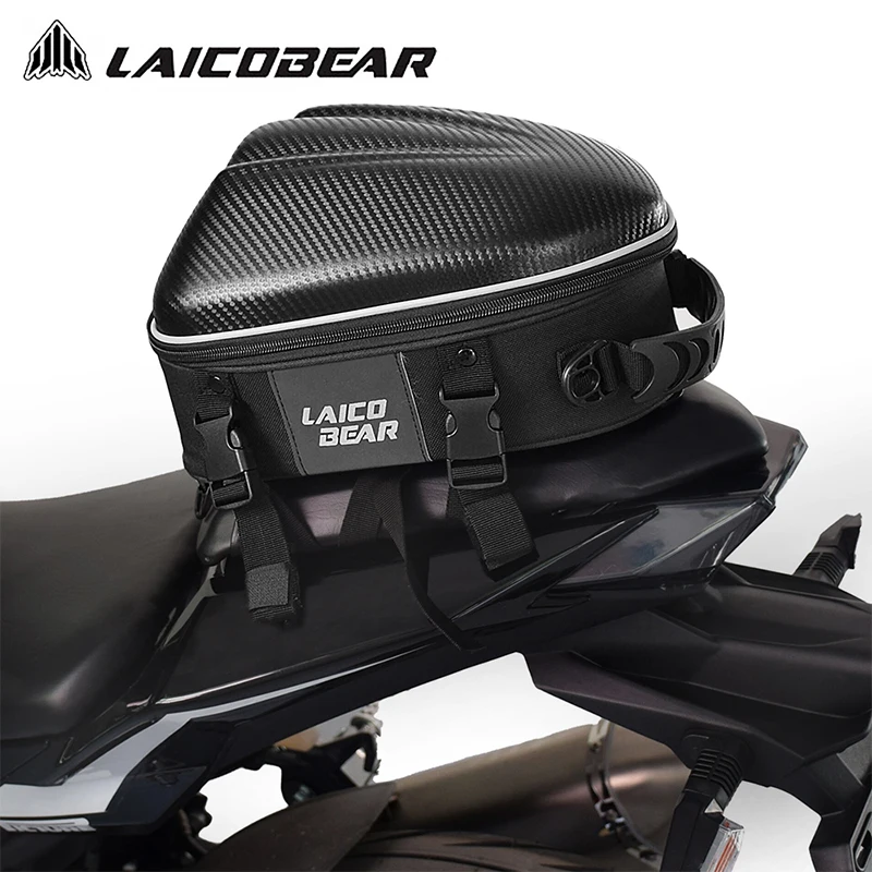 

Motorcycle Rear Seat Bag Big Capacity Motocross Back Seat Bag Reflective Motorbike Tail Bag Waterproof Moto Biker Hard Shell Bag