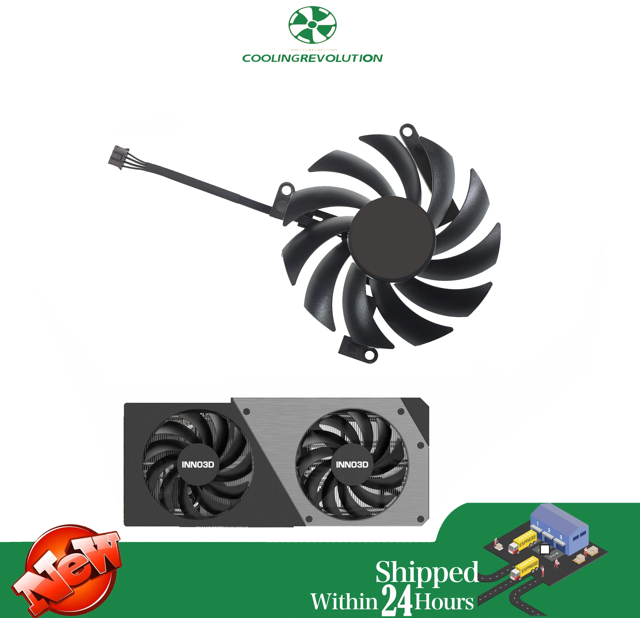 Imagem -03 - Ventilador para Inno3d Geforce Rtx 4060 4060 ti 4070 Twin x2 oc 85 mm Csh9015s Dc12v 0.35a Pinos