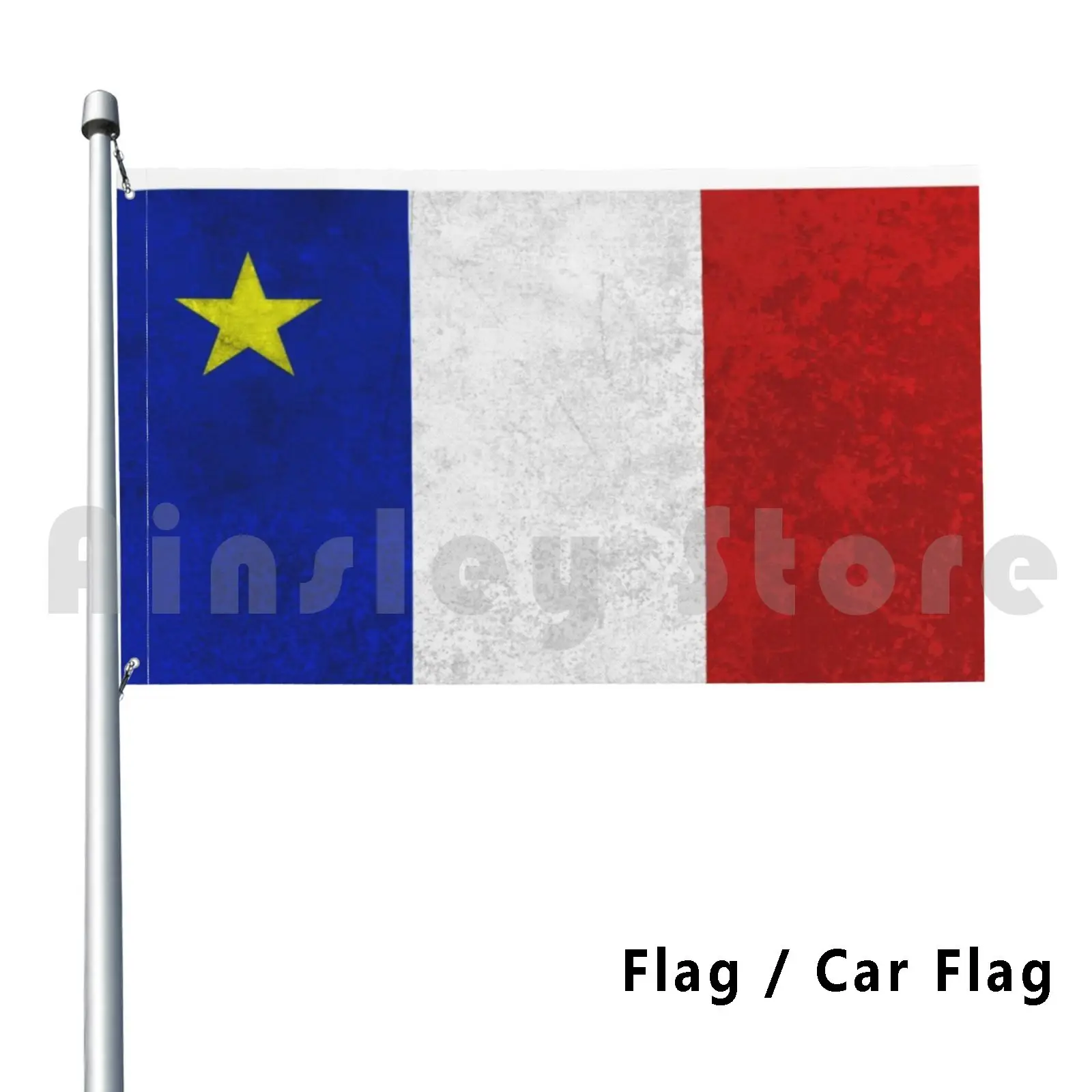 Flag Of Acadia Distressed Grunge Outdoor Decor Flag Car Flag Vive Lacadie Flag Of Acadia Acadian Flag Drapeau