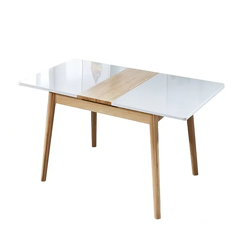 Mesa Extensible Space Saving Furniture Dining Table White Rectangle Foldable Kitchen Table White Tavolo Extendable Dining