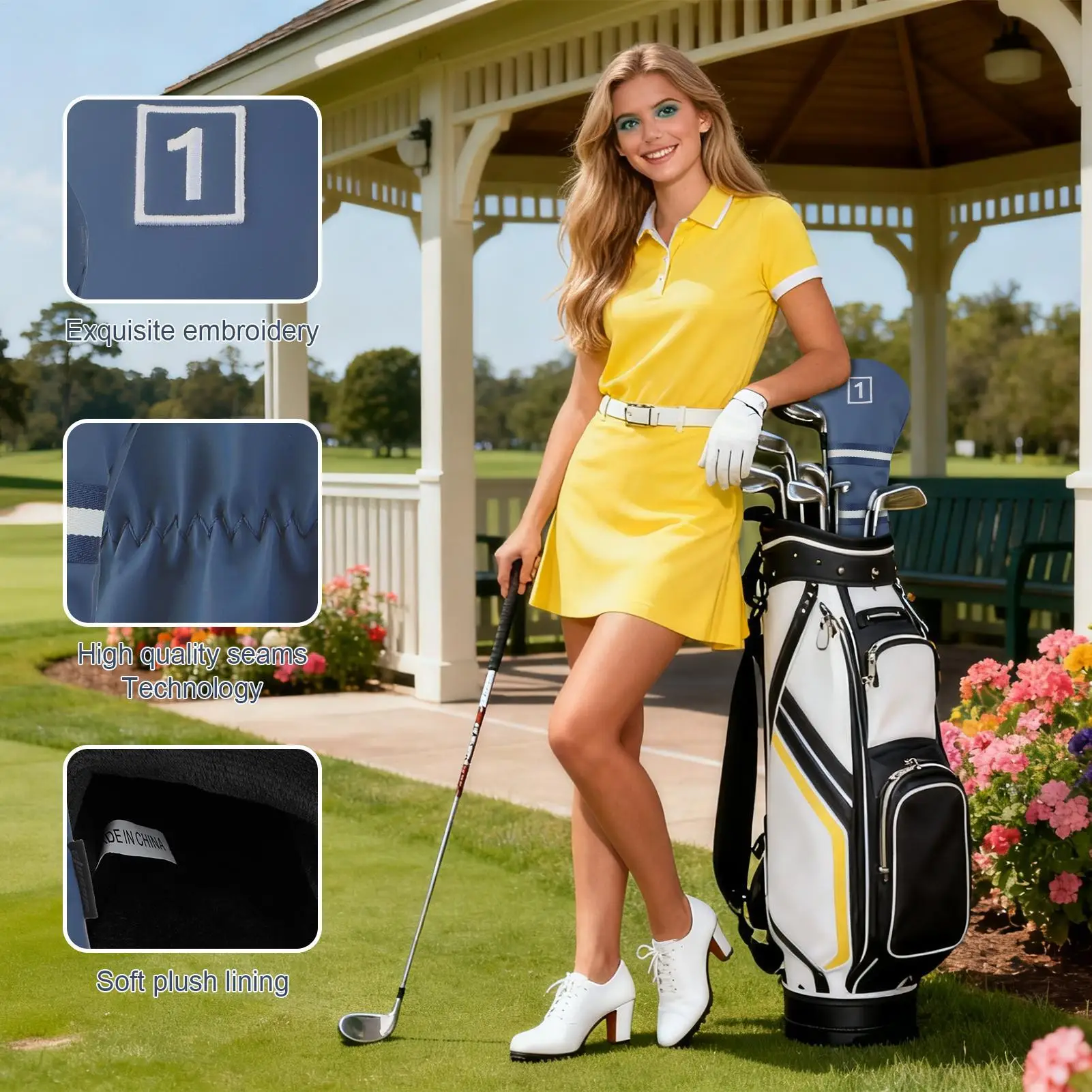 أغطية نادي الجولف إغلاق مرن مقاوم للتمزق كم أغطية جولف مقاومة للتمزق لسائقي الغابة للرجال والنساء الأب