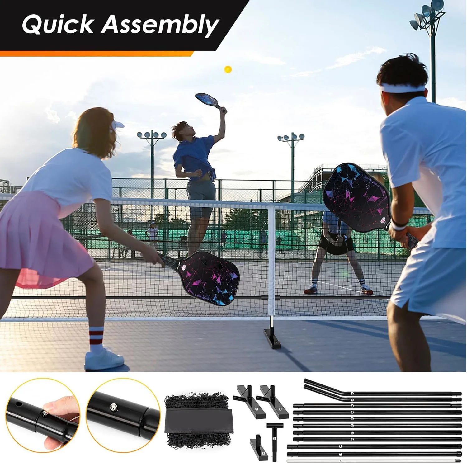 

Wholesale Pickleball Net Portable 10FT Heavy Duty Rebounder Launcher Adjustable Posts Netting Court Set for Practice Training