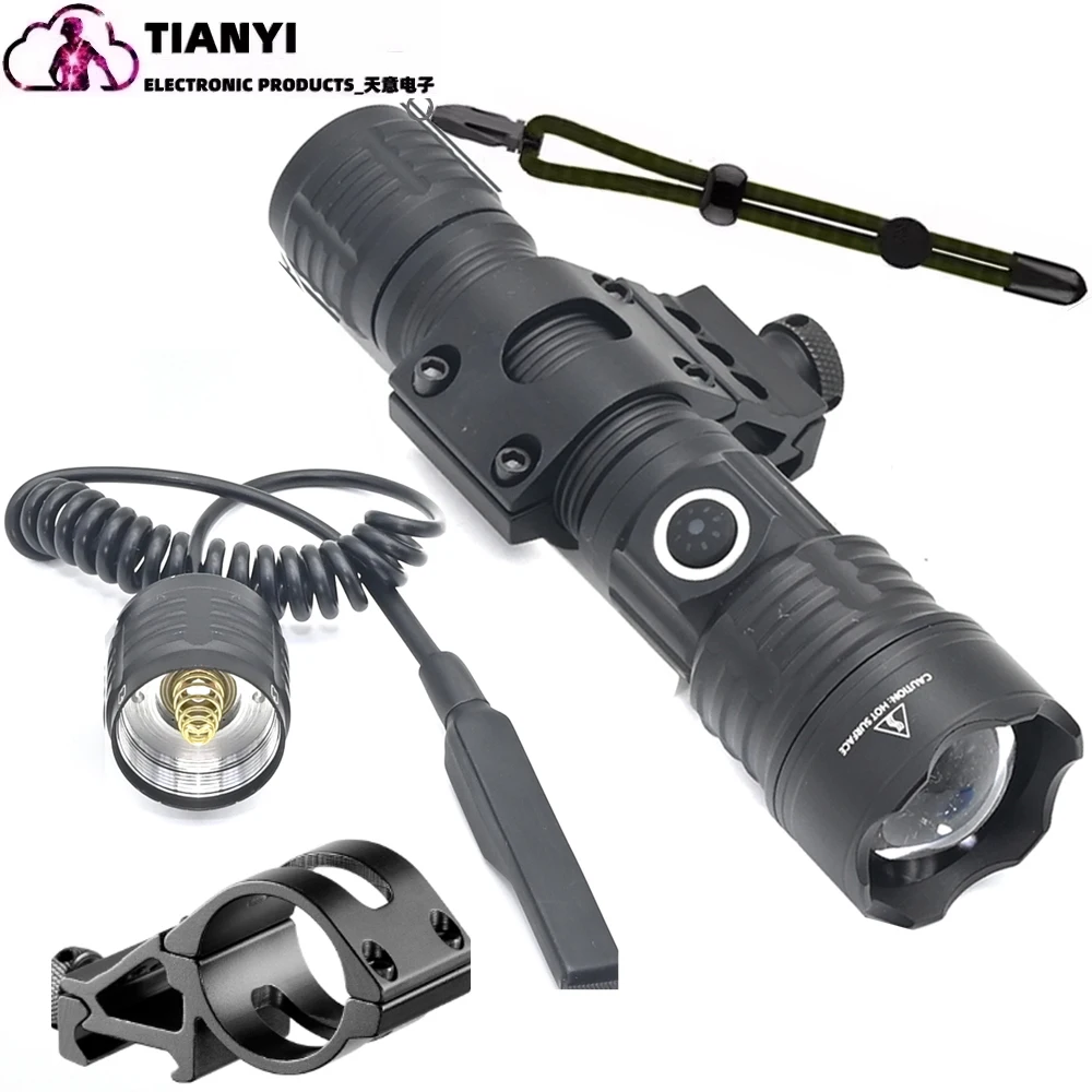 

Strong light tactical white laser flashlight 2000LM telescopic zoom high-power outdoor long-range illumination TYPE C charging