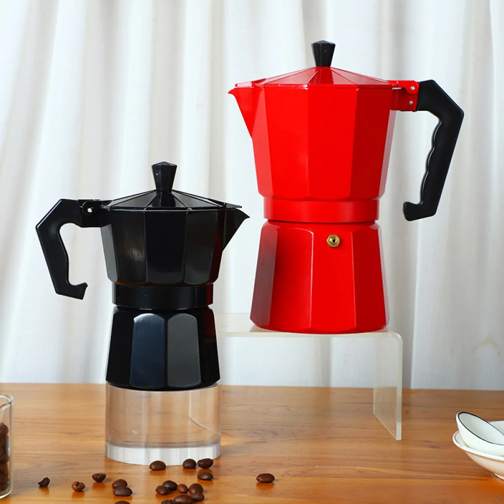 Efficient Aluminum Espresso Moka Pot Dual Valve Coffee Percolator Stove Top Extraction Machine Italian Kitchen Ware