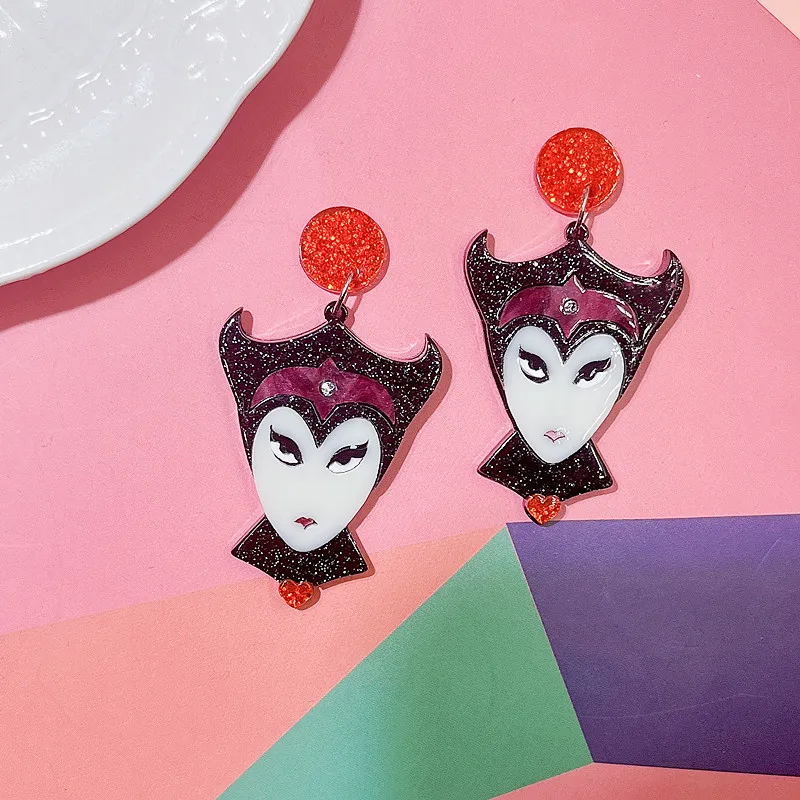 Popular Princess and Queen series acrylic earrings, acrylic cartoon character earrings, jewelry, trendy accessories