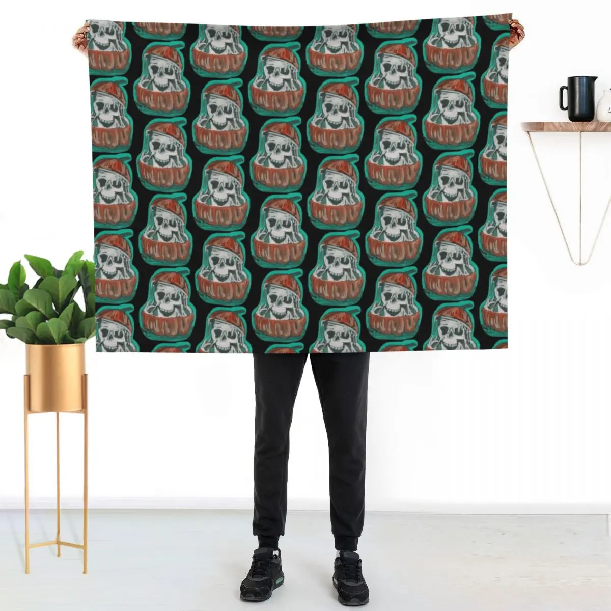 Pumpkin Bones Throw Blanket