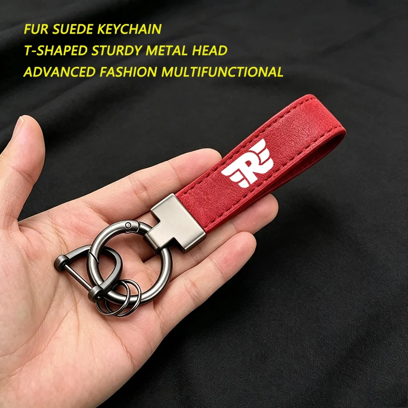 Motorcycle Keyring High-Grade Leather Suede Keychain Accessories For Royal Enfield Bullet/Meteor/Classic 350 500 Interceptor 650