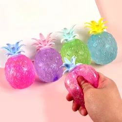 Cute Squishy Mock Fruit Pineapple Squeeze Fidget Toys Funny Stress Reliever Reduce Pressure Prop for Childrens and Adults