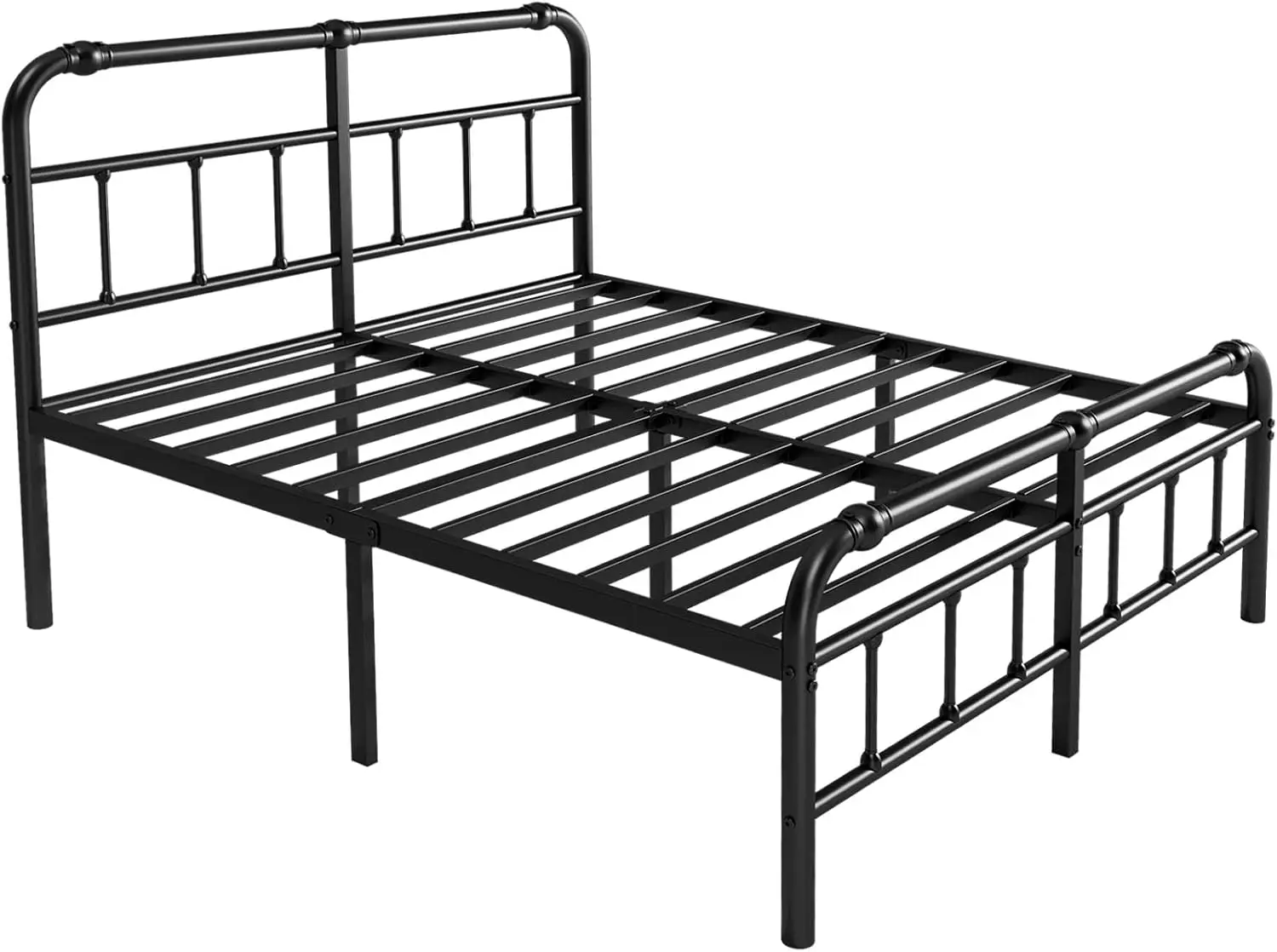 8 Inches High, 3500 Pounds Heavy Duty Metal Slats Support for Mattress, No Box Spring Needed,Noise-Free, Black