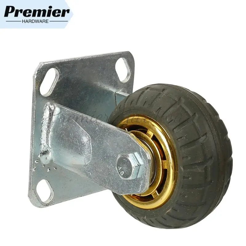 

Durable 4-Inch Fully Rubber Fixed Caster: Impact Absorption & Wear Resistance for Food Trucks Shelves Tool Trucks