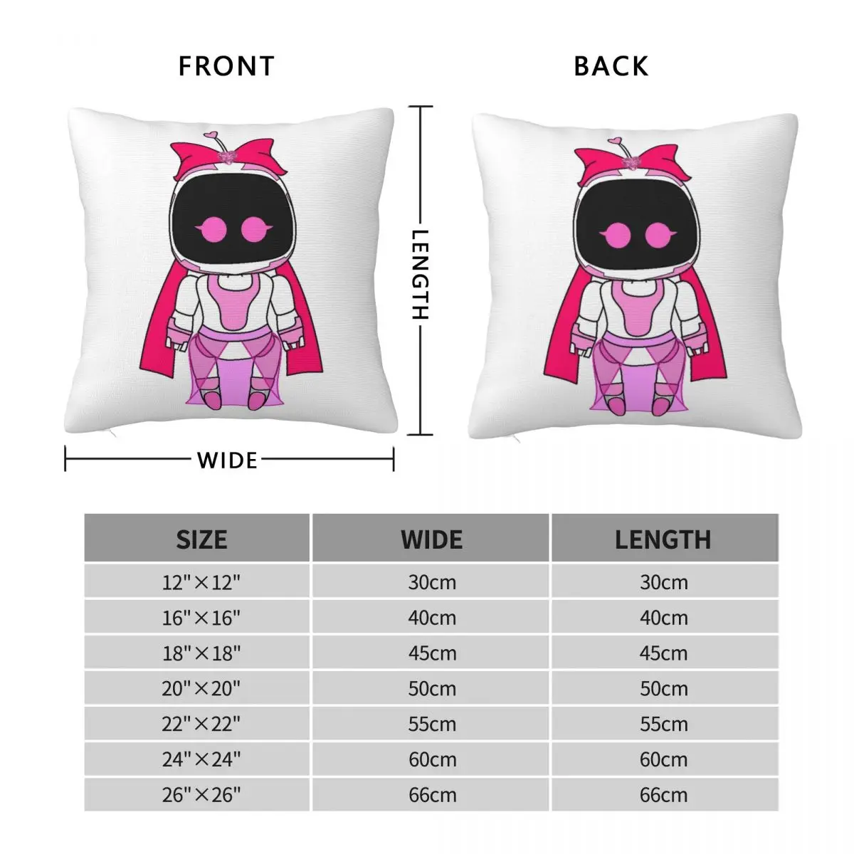 Pink And Cute Astrobot Pillowcase Polyester Linen Velvet Pattern Zip Decor Pillow Case Car Cushion Cover