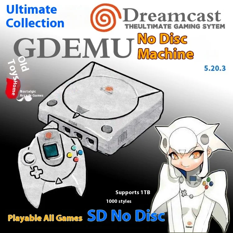 Original Dreamcast Dc Retro Gaming Console Gdemu Dreamcast Dc Game Console Hdd Hard Disk Gaming Console Gamer Accessories Gifts