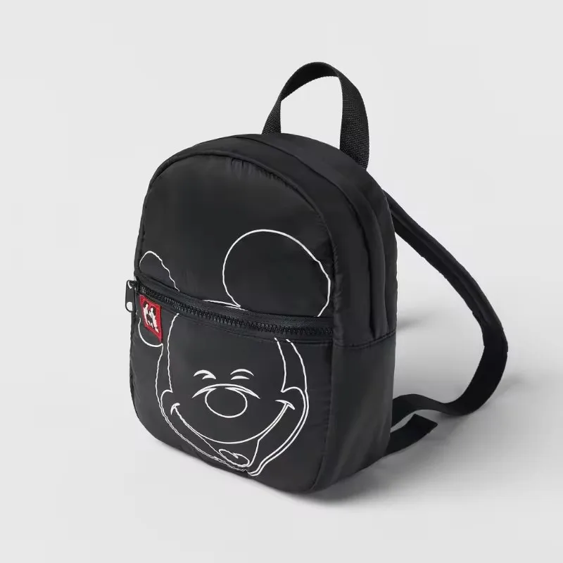 Disney New Cute School Bag dla chłopców i dziewcząt Czarny nadruk Mickey Lekki plecak dziecięcy Mały plecak do przedszkola