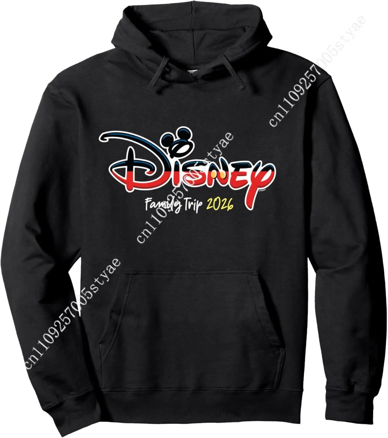 

Disney Mickey Mouse Script Logo Family Trip 2026 Vacation Pullover Hoodie