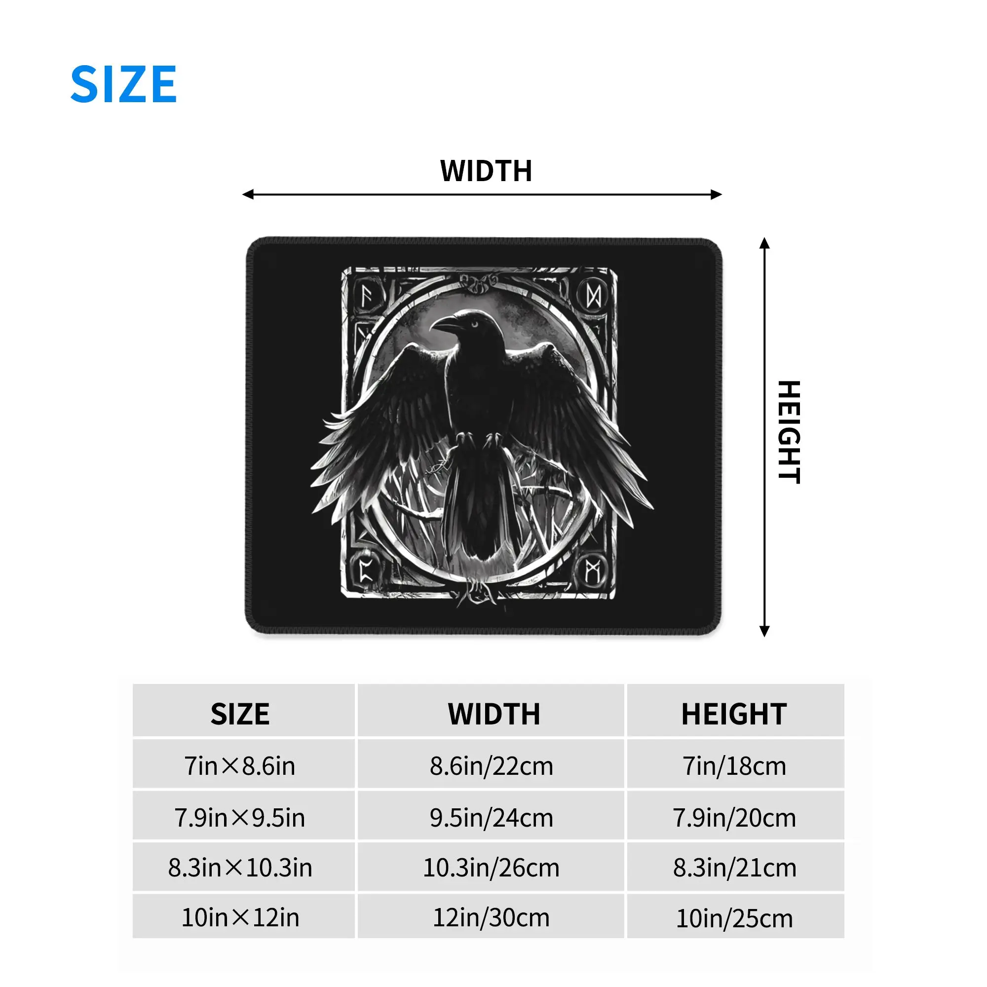 Odin's Watcher Yggdrasil Raven Mouse Pad Computer Keyboard Mouse Mat Gaming PC Laptop Desk Mat Office Accessories Table Mats