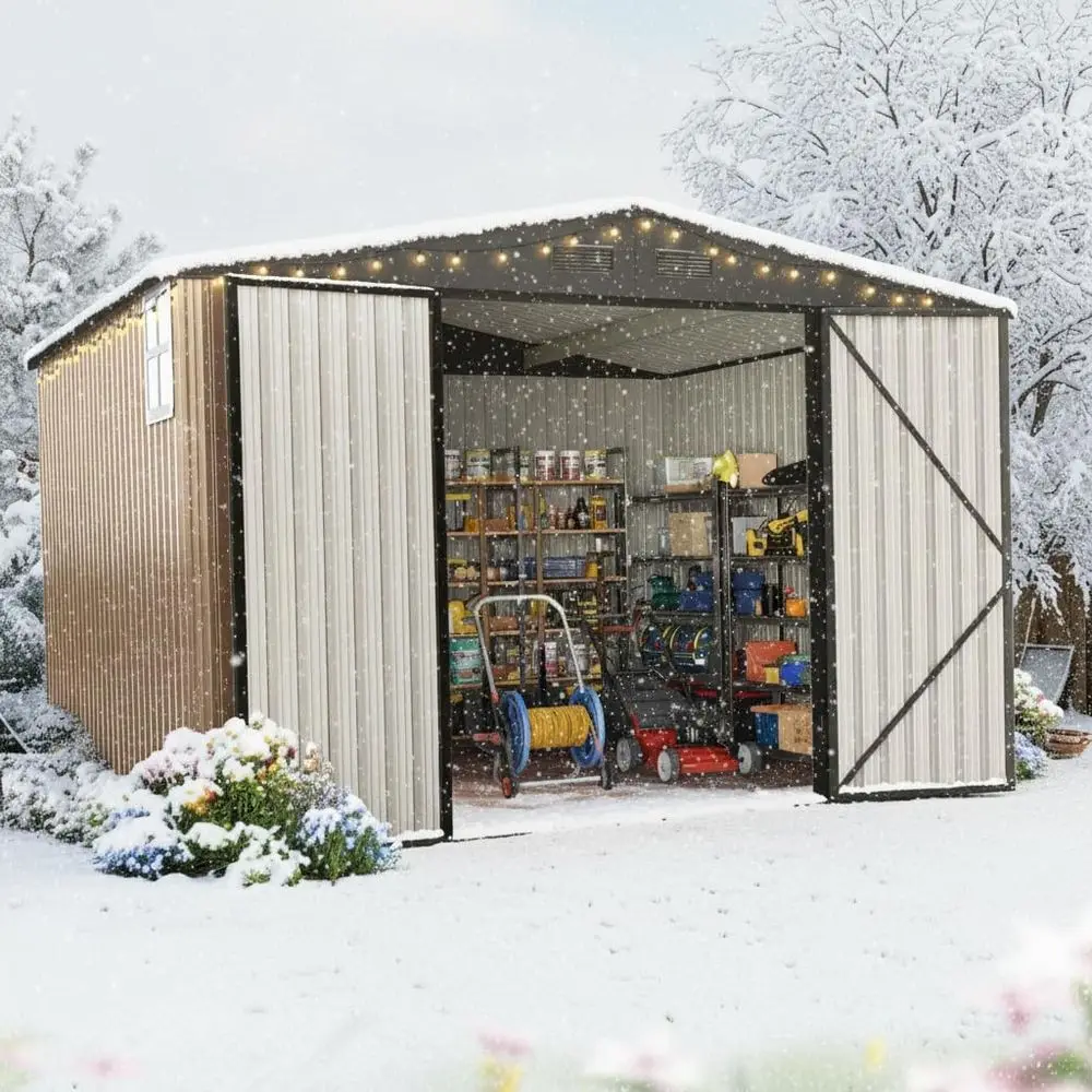 

Прочный металлический навес 10x10 с кодовым замком, устойчивый к атмосферным воздействиям для хранения на открытом воздухе во дворе или в саду