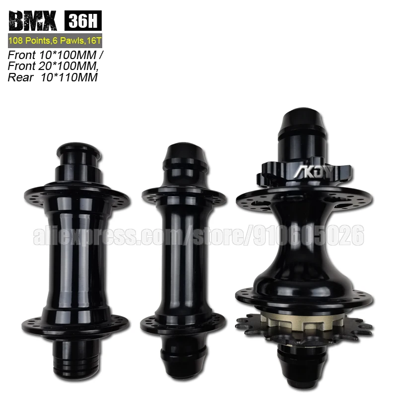 Premium BMX Racing Hub Front & Rear Disc / V Brake 36 Holes BMX Hub 10*100mm 20*100mm 10*110mm Screw / Thru-Axle Bike Hubset