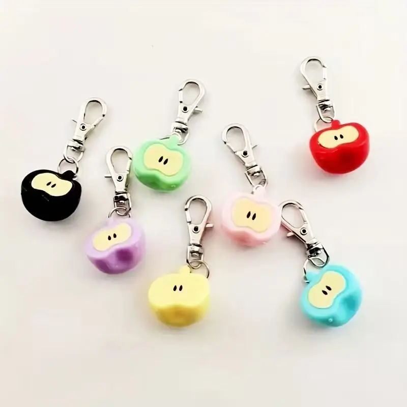 7pcs resin simulated Apple keychain, suitable for bag and phone accessories, the best choice for gifts view 3