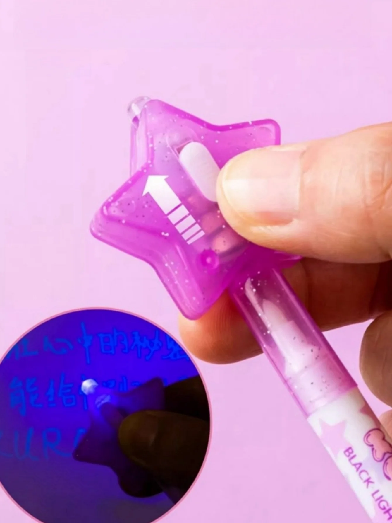2 Stück Kuromi Cinnamon Roll Unsichtbare Fluoreszierende Marker UV-Licht-Stifte My Melody Secret Pen Geschenke für Schüler – Detail 7