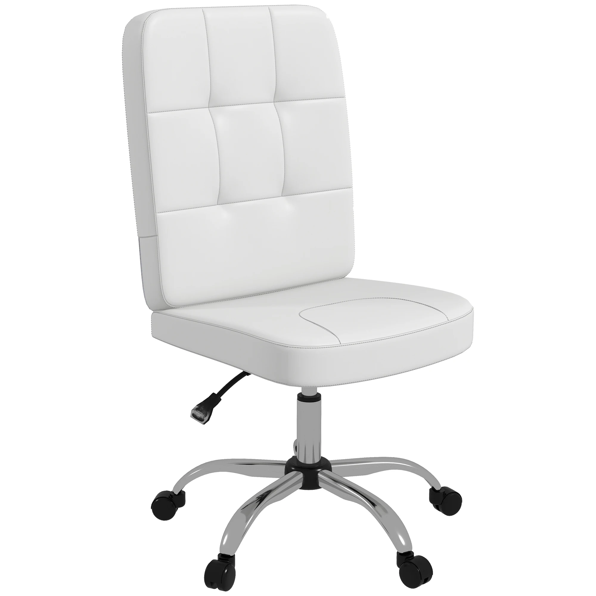 Vinsetto armless office chair with adjustable height 45x59x90-100 cm White