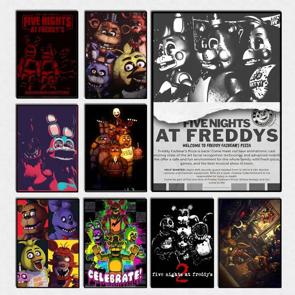 1pc Game Fnaf Five-nights-At-Freddys Classic Posters Fancy Wall Sticker for Living Room Bar Decoration Wall Decor