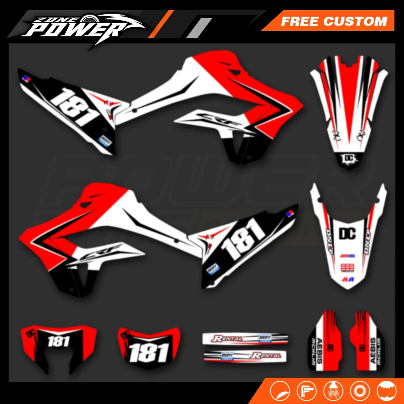 

Мотоциклетная графика Powerzone для HONDA CRF, наборы наклеек для Honda CRF300L 2021, номер, имя, настройка 16