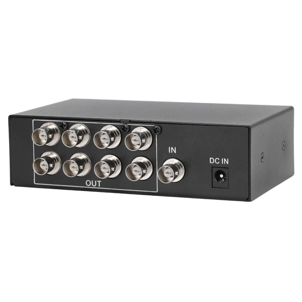 1080p 60Hz 8 Port 1 in 8 Out BNC Video Splitter Plug and Play for US Plug Video Signal Distributor AV Video Splitter DVR System