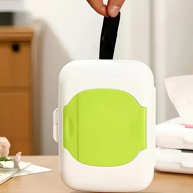 صندوق توزيع مناديل مبللة محمول، متين وخفيف الوزن، أساسيات السفر للتخييم في الهواء الطلق والاستخدام اليومي