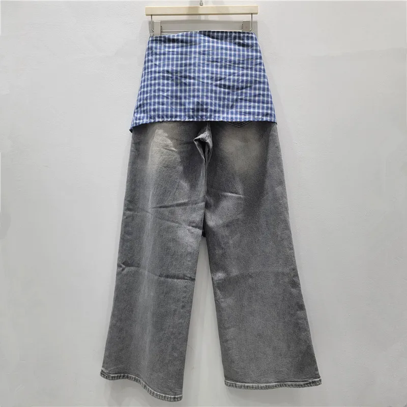 2025 Autumn New Women's High-Waisted Retro Jeans - Loose, Stretchy Straight-Leg Style for Layering