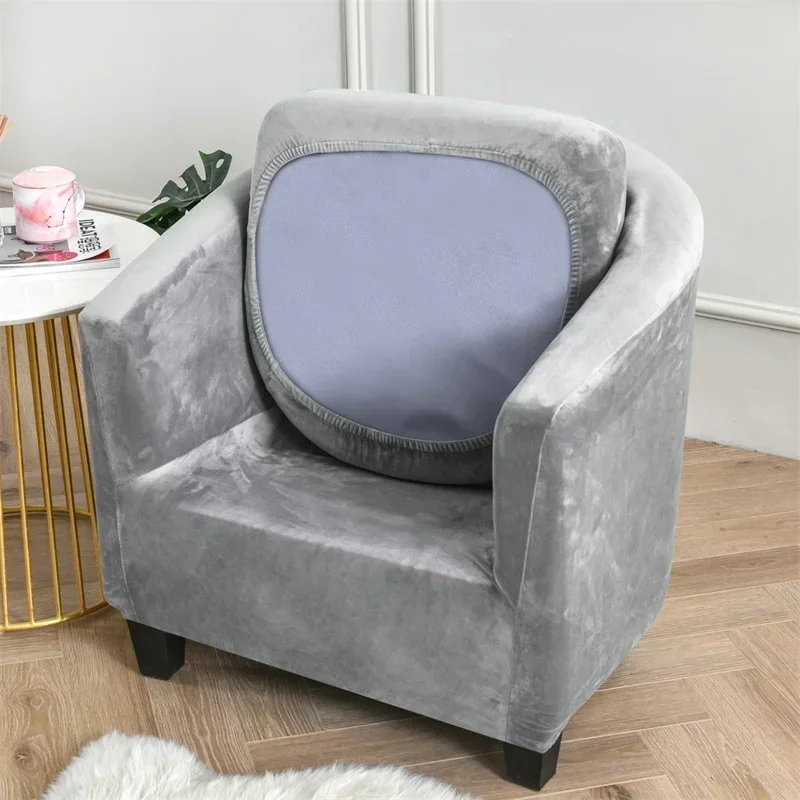 Velvet Tub Club Sofa Cover Seat Cushion Covers Elastic Lazy Boy Sofa Covers Single Seat Tub Couch Slipcover for Living Room Home