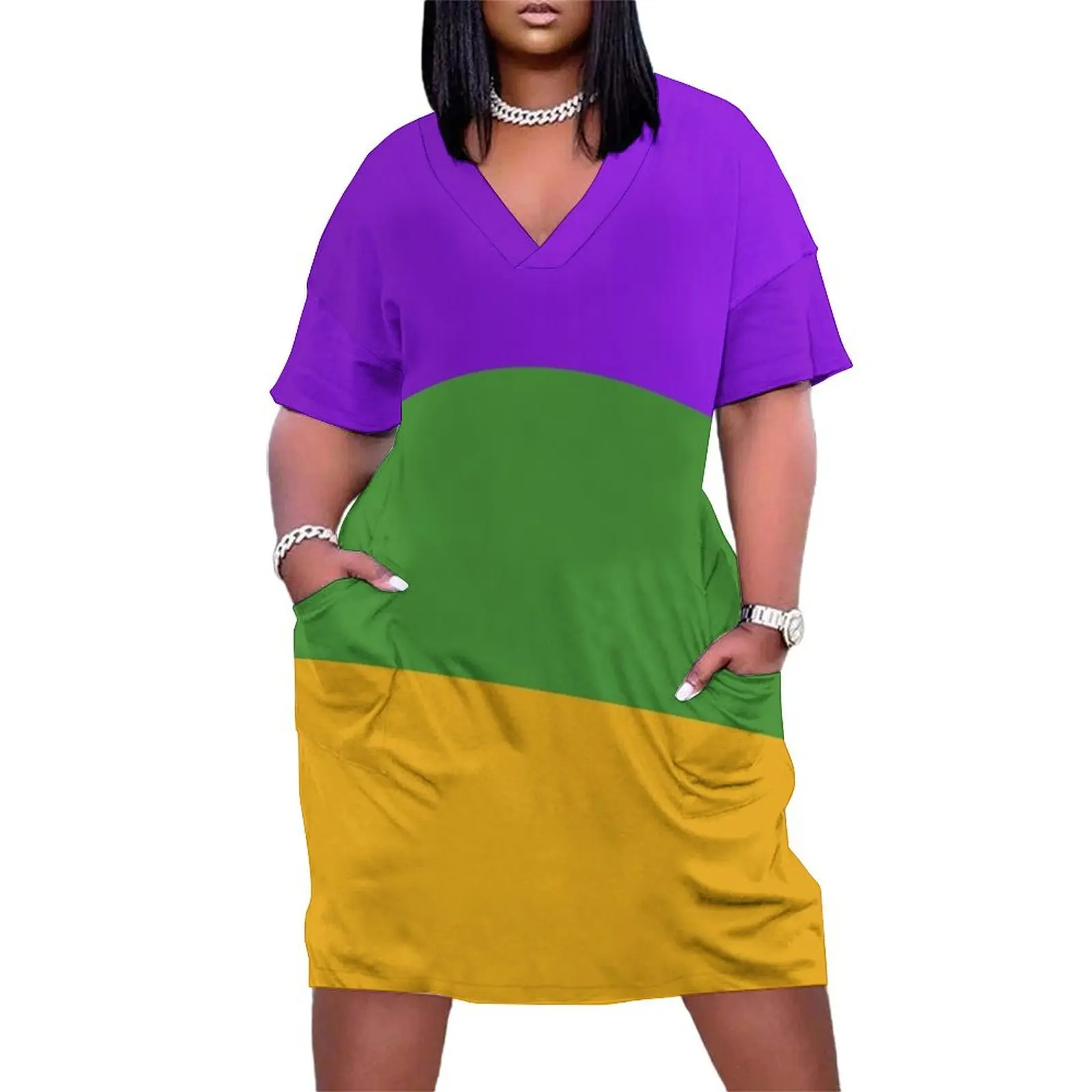 

Mardi Gras Colors Loose Pocket Dress long dresses for women women's summer dresses 2025 Party dresses for women sexy dress
