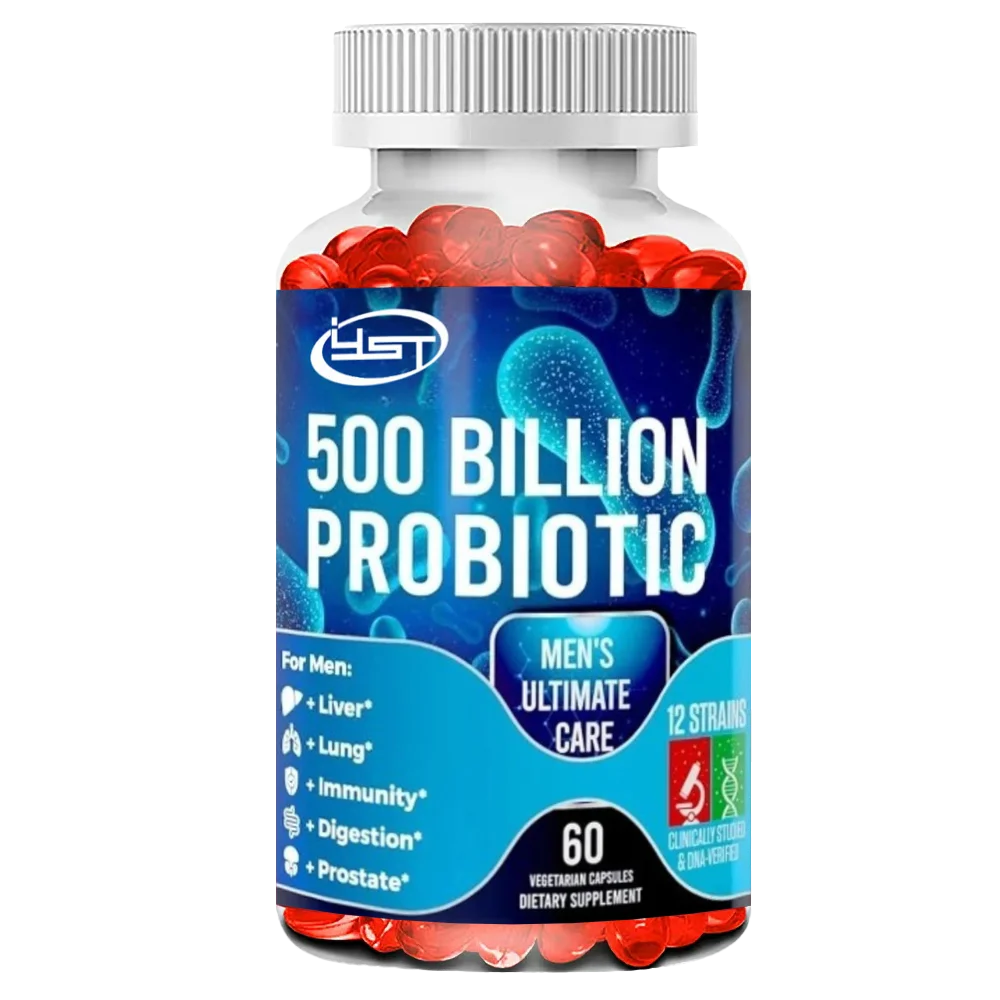 

500 миллиардов CFU и 12 типов мужских пробиотиков + 4 типа пребиотических волокна, пищеварения, здоровья иммунитета, энергетической поддержки, 60 капсул